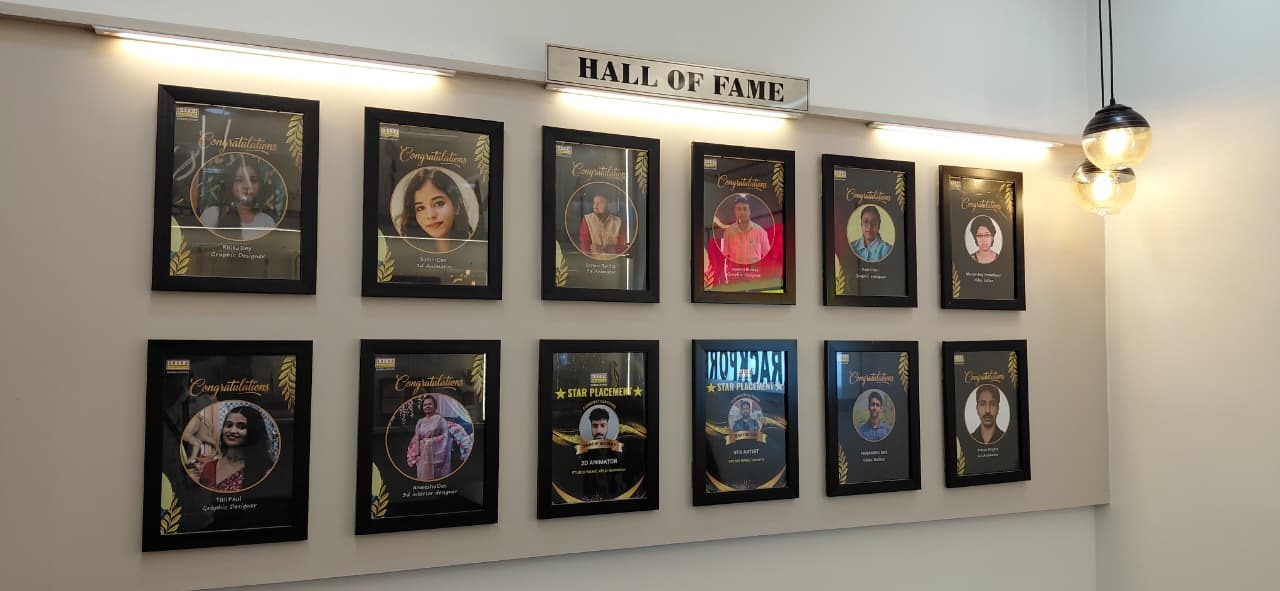 Hall of Fame wall showcasing successful alumni