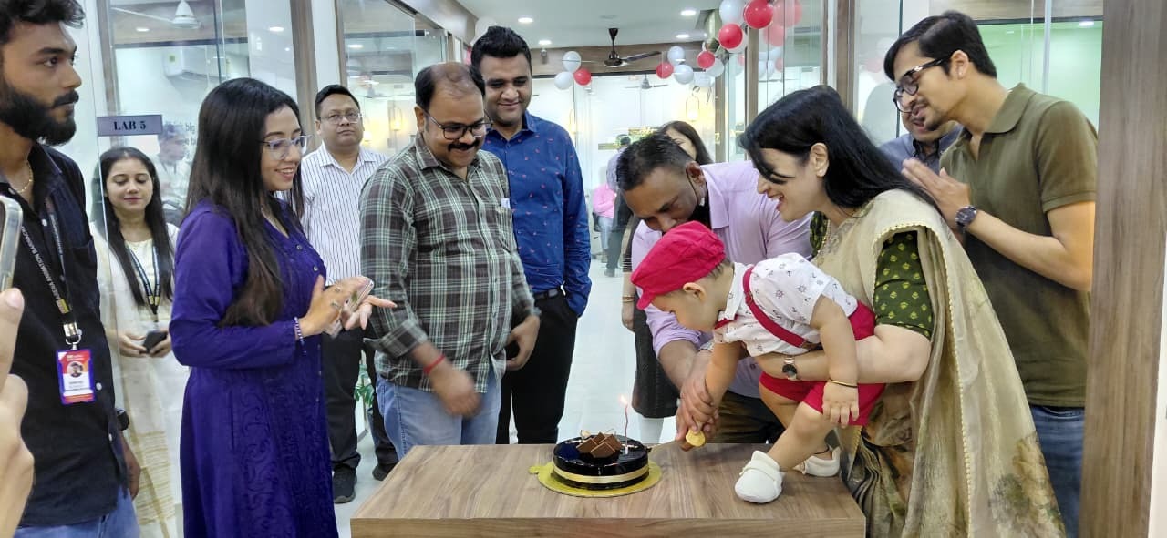 Celebration and cake cutting ceremony